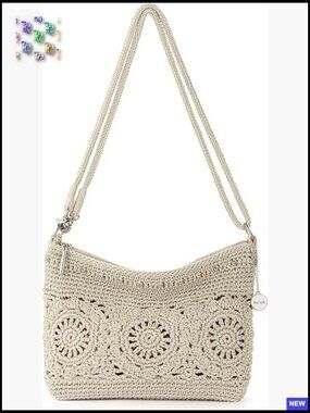 Crochet Leather Convertible Crossbody Purse 3-in-1 Small Handbag Chic Boho